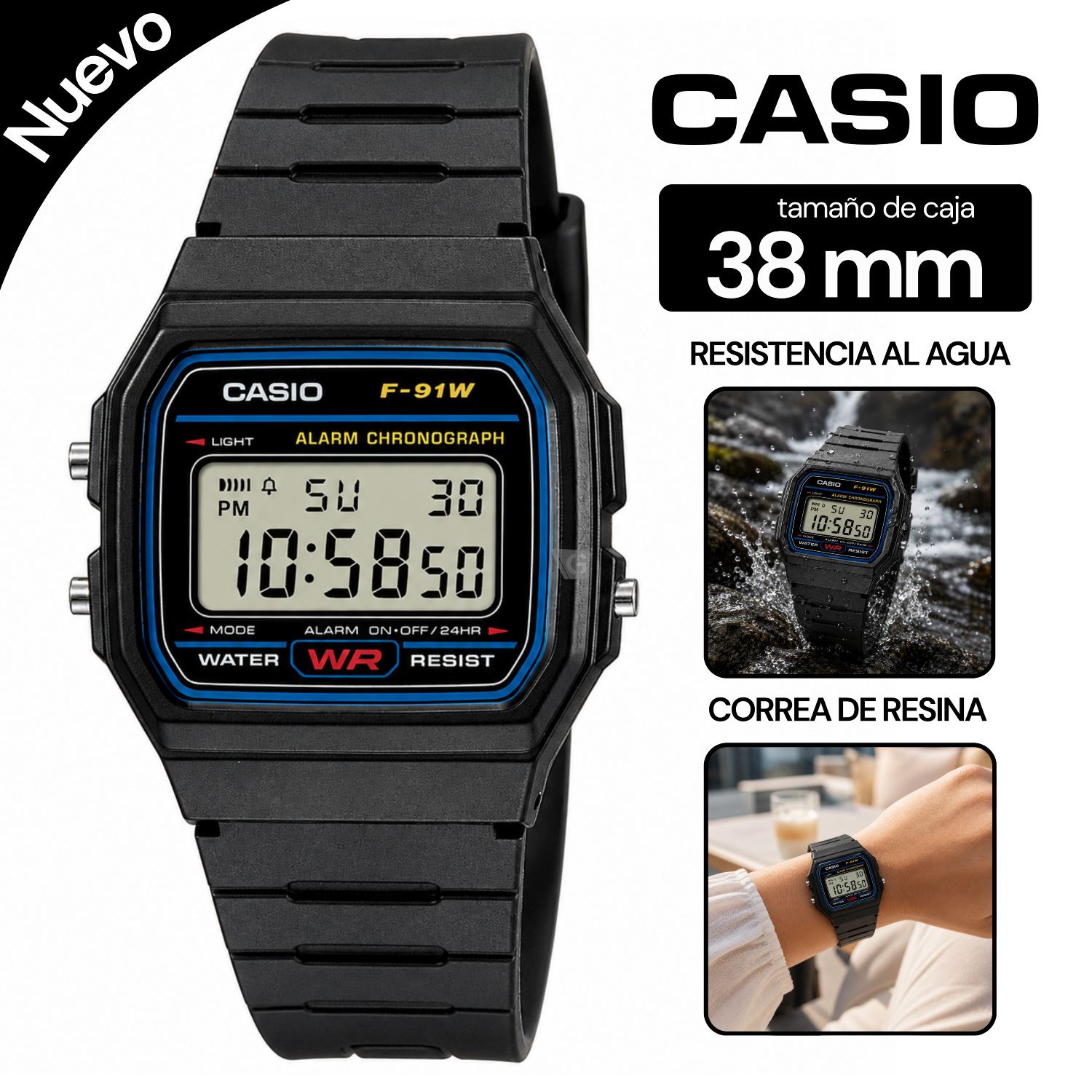Reloj Casio F-91W-1 Digital